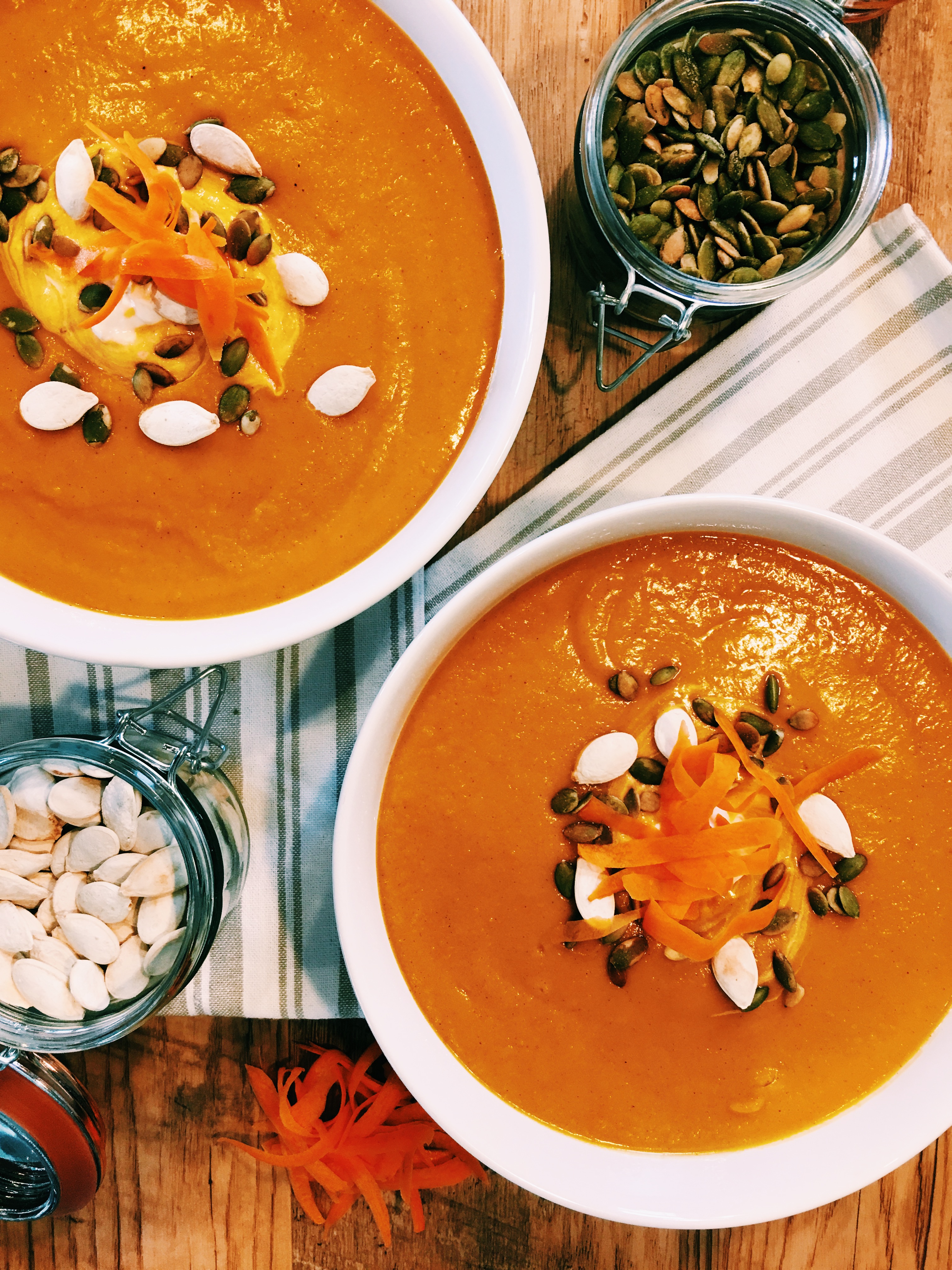 Roasted Butternut Squash + Carrot Fall Soup Recipe